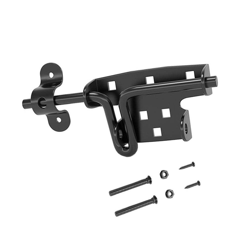 Slide Bolt Gate Latch Iron Bolt Sliding Lock Black Bolt Gate Lock with Screws for Outdoor Doors Sheds Barn Door Home Hardware 1p