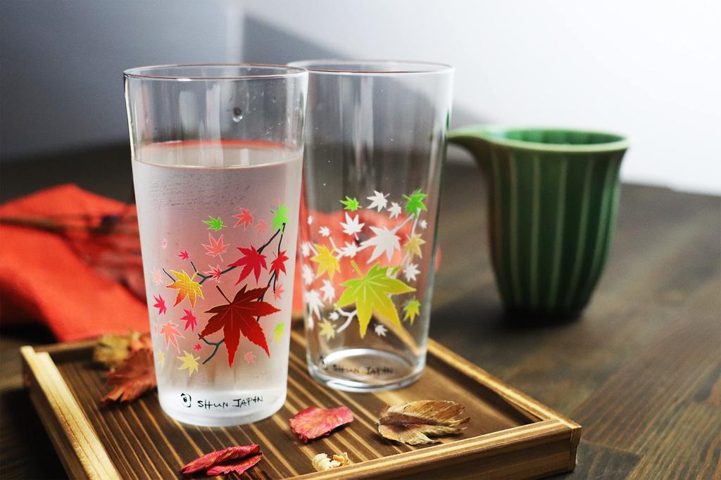 Jak Marumo Takagi Pottery Cool Autumn Leaves Szklanki Tumbler Zestaw Para Szklanki Tumbler Jesienne Liście Prezent Ślubny Prezent na Środek Roku Zmieniający się z Temperaturą