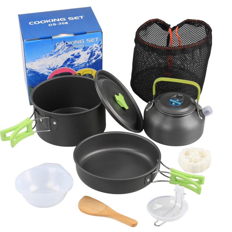 DS-308 Outdoor Camping Cookware & Teapot Set
