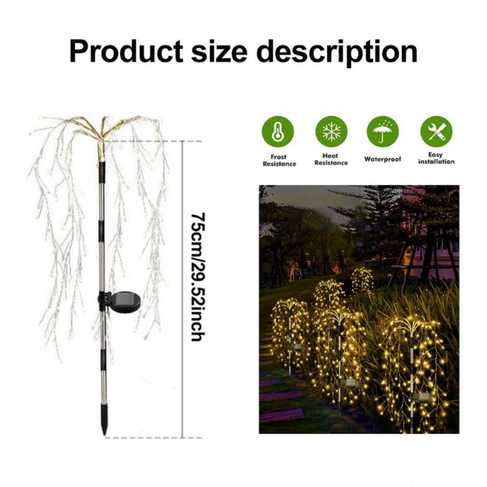 200LED Wire String Fairy Light Solar Firework Lights Outdoor Waterproof Solar Lawn Lamp for Villas Gardens Paths Party Decor