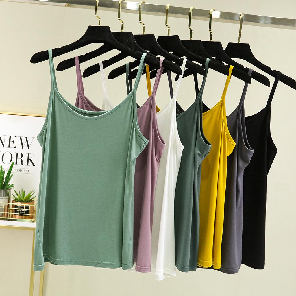 Modal Sling Women, Summer Cold Solid Color Vest Women, Thin Can Be Worn Outside Japanese Inner Bottom Top