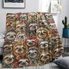 1 Stück Retro Tier Kunst Druck Flanelldecke, Hohe Qualität für Alle Jahreszeiten, Heimdekoration, Wärme und Komfort, Perfekt für Weihnachtsgeschenke