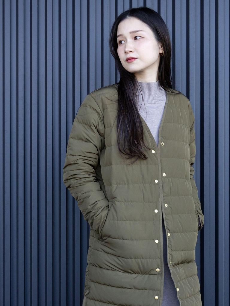Beams Heart French Long Down Size M Women's Jacket, Olive,