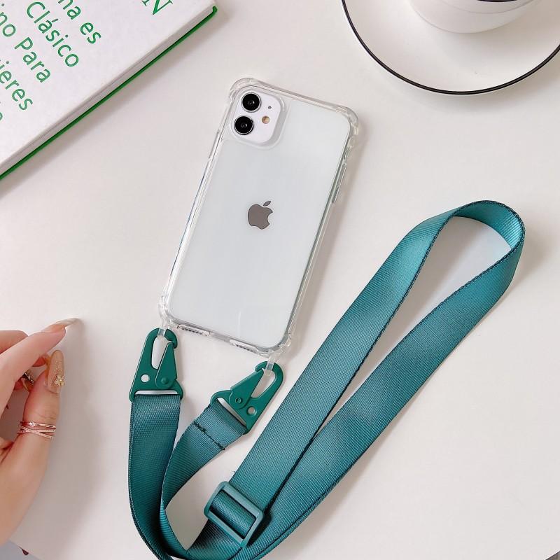 Lanyard Clear Case For iPhone 17 16 15 12 11 Pro Max 13 Mini X XS 14 Plus Crossbody Strap Belt Hard PC Acrylic Shockproof Cover