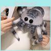 Adorable Plush Spider Toy In Blue Brown And Gray Color Options For Halloween Fun