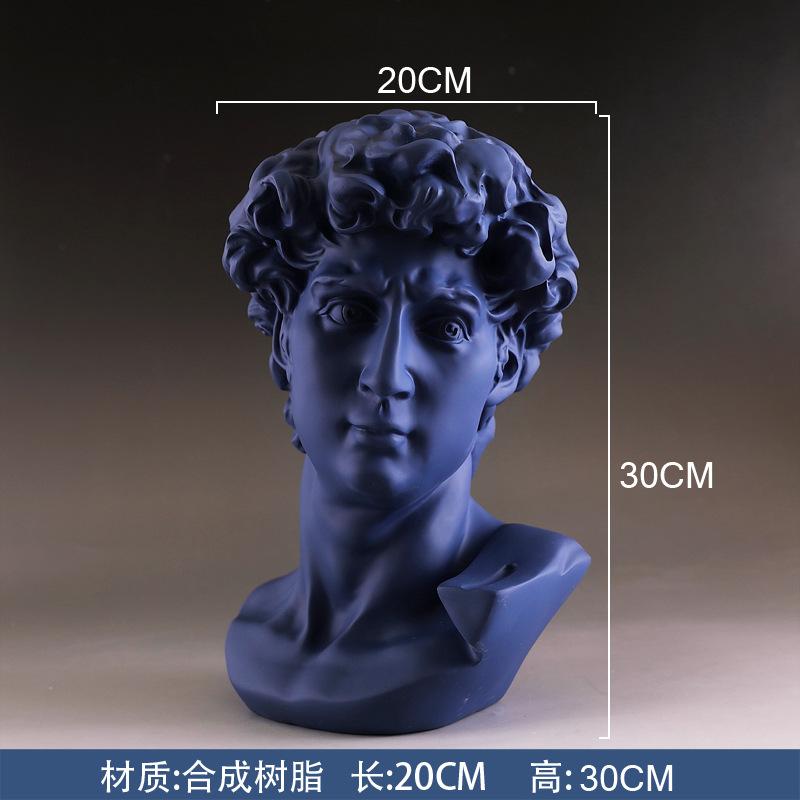 Dropship David Statue Bust Head Sculpture Cheap Red Blue White Resin the David Bust