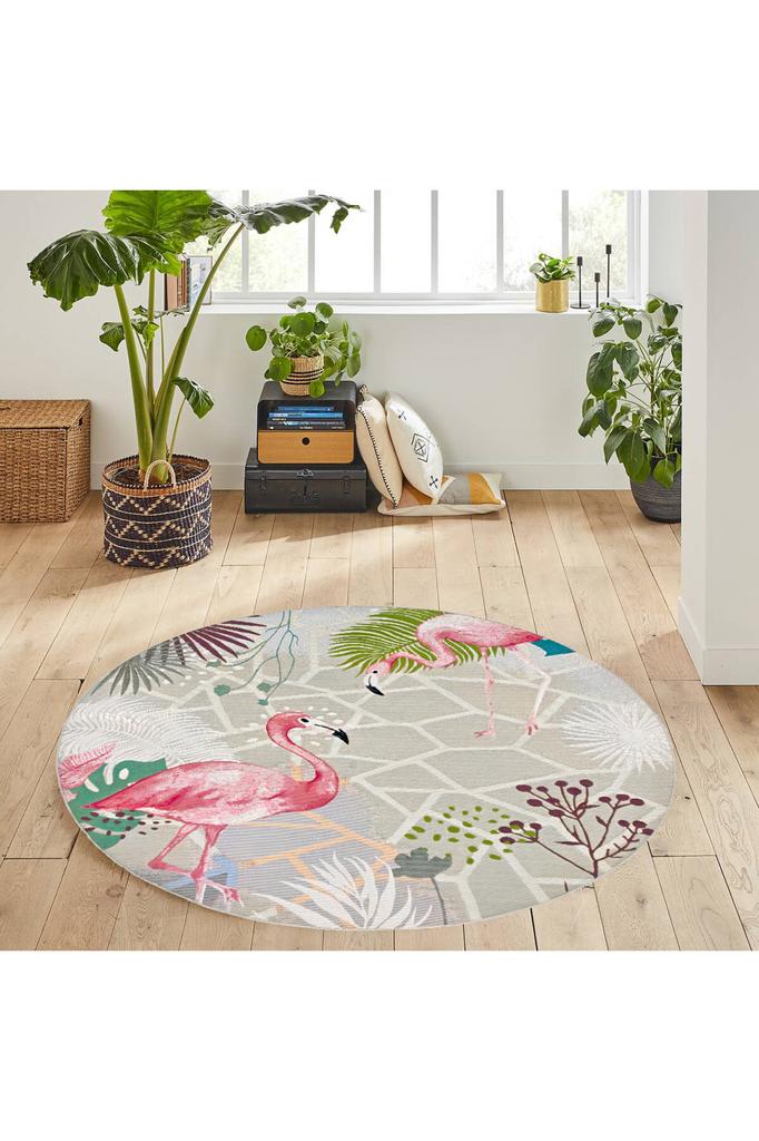 Rovigo Home Waschbarer runder bedruckter Teppich RHM7185