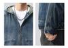 Men's Trendy Retro American Stand Collar Denim Jacket - Loose Fit, High-Quality, Solid Color for Spring and Autumn.