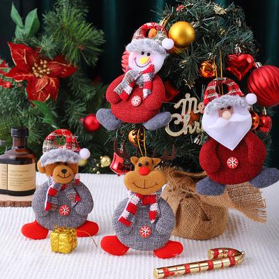 Christmas Decorations Santa Claus Doll Fabric Button Small Pendant Christmas Tree Pendant Accessories