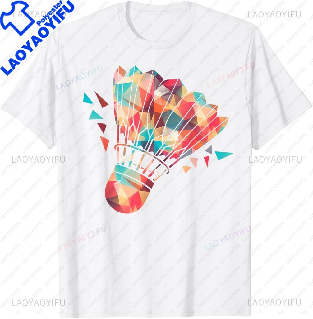 Colorful Shuttlecock Birdie Badminton Player Sports Lover TShirt Unisex Clothing Tops Streetwear Graphic T Shirts Camisetas