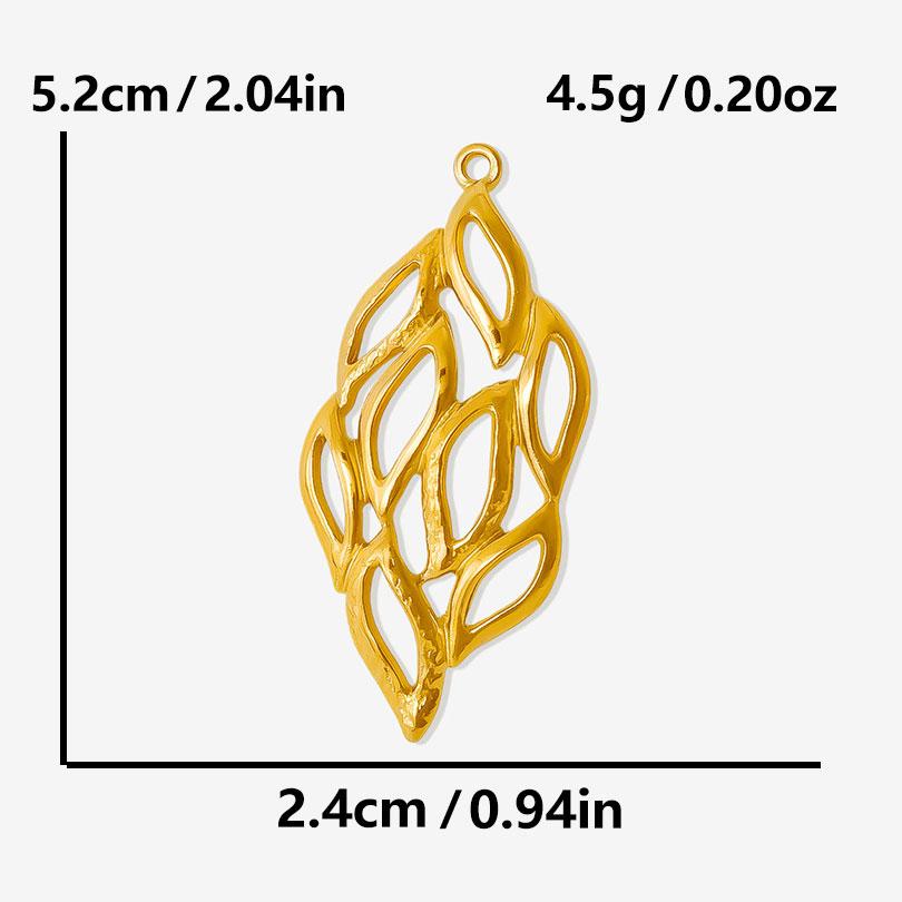 5pcs Plant Charm Ear Of Wheat Tree Leaf Stainless Steel Pendants For Jewelry Making Supplies Ginkgo Leaf DIY Earrings Bracelets