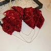Retro Velvet Sequin Bow Hair Clips Tassel Spring Clip Fashion Pearl Hairpins Headpiece Korean Hair Accessories for Womeni-Remiel
