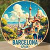 Segno Metallica D Barcellona Spagna Vintage Viaggio Monumento Architettura Gaudi Lastra di Latta Retro Rustico Arte da Parete Decorazione per la Casa Regalo