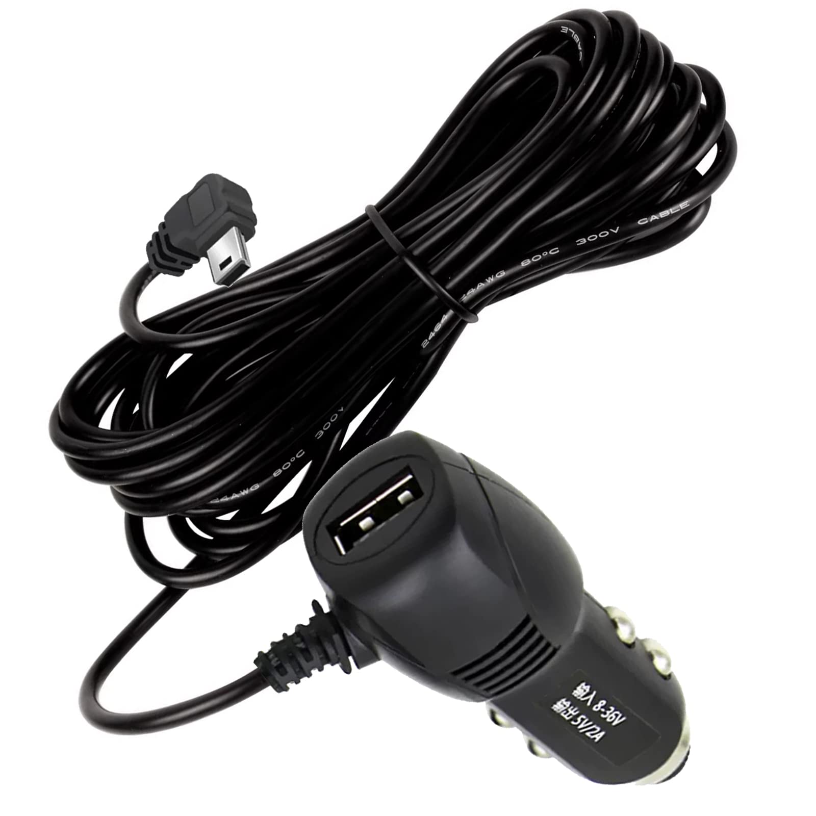 

YFFSFDC Гнездо прикуривателя 3,5 м Кабель питания видеорегистратора Mini USB Адаптер питания прикуривателя