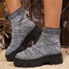 Fashion Fashion Knitting Platform Boots for Women Autumn Winter High Top Casual Socks Shoes Woman Thick Sole Non Slip Ankle Botas Mujer
