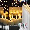 6Pcs Rechargeable Flickering Candles Flameless LED Tea Light Christmas Candles 3D Wick Battery Operated Electronic Candle Lamp
