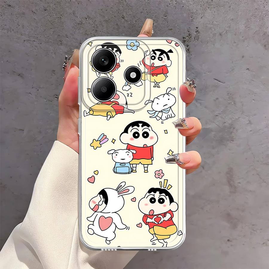 Cute Crayons Shinchan Soft Phone Cover Case for Xiaomi Redmi Note 14 Pro Plus 11 13C 10S 12S 9 10 11S A4 14C 12 Note 13