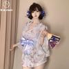 Sexy lingerie Tokyo god girl * sweet bow sexy print embroidered kimono bathrobe chiffon nightgown