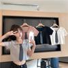 2024 Summer Korean Style Slimming Polo Collar Knitted Short Sleeve Top for Women