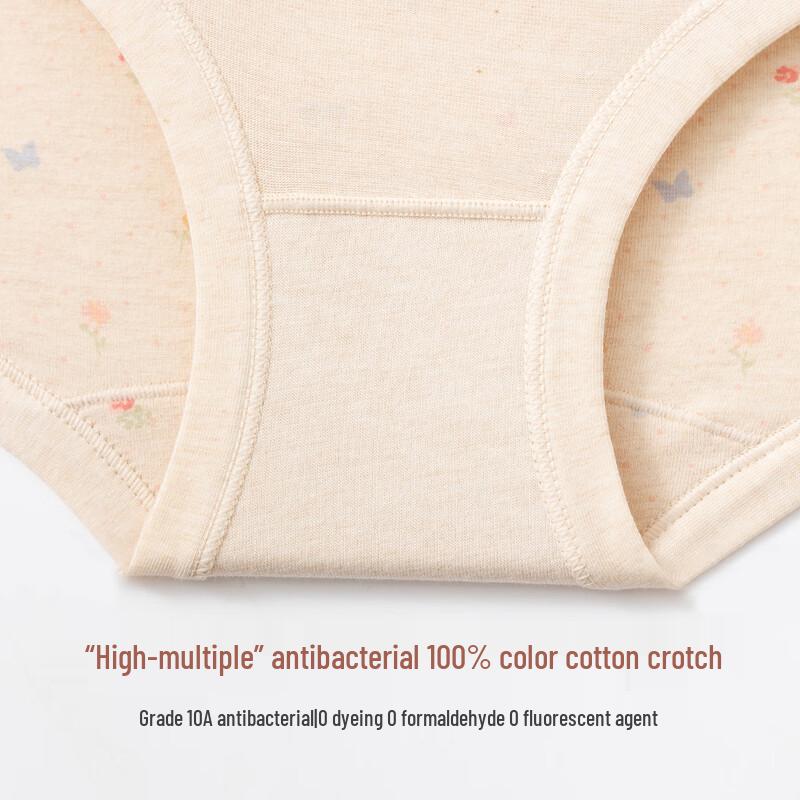 Ding Gua Gua Women's High-Waist Cotton Lace Print Underwear 3-Pack