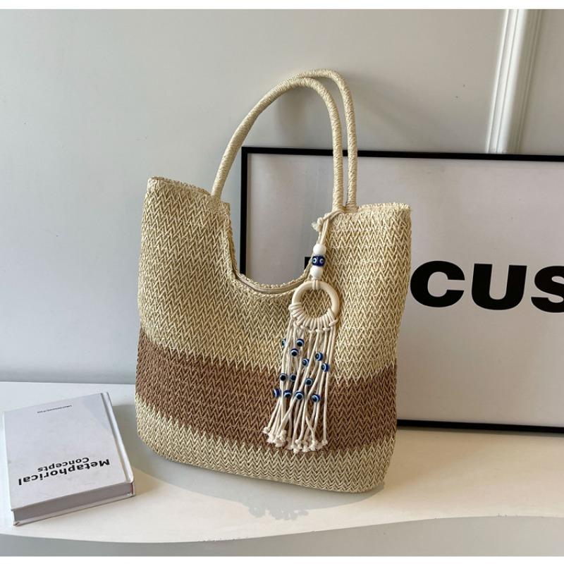 

Вместительная сумка-тоут женская новая пляжная вязаная сумка с бахромой модная сумка для поездок на работу