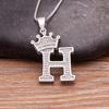 Nidin Luxury A-Z Crown Alphabet Pendant Chain Necklace Punk Style Lucky Initial Name Jewelry Fine Party Wedding Birthday Gift
