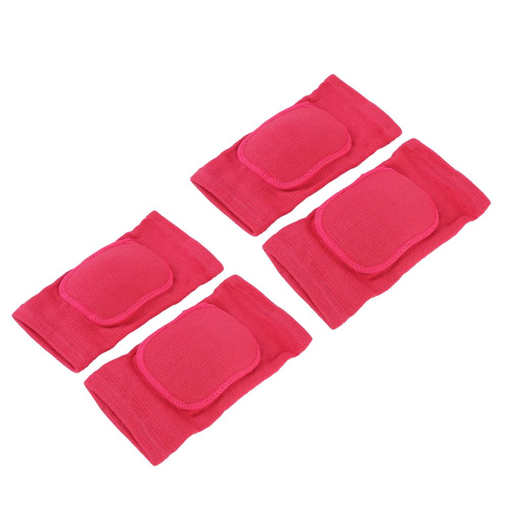 2 Pairs Knee Sleeves High Elastic Breathable Knee Protector Pads for Ice Hockey Skating Running Rose