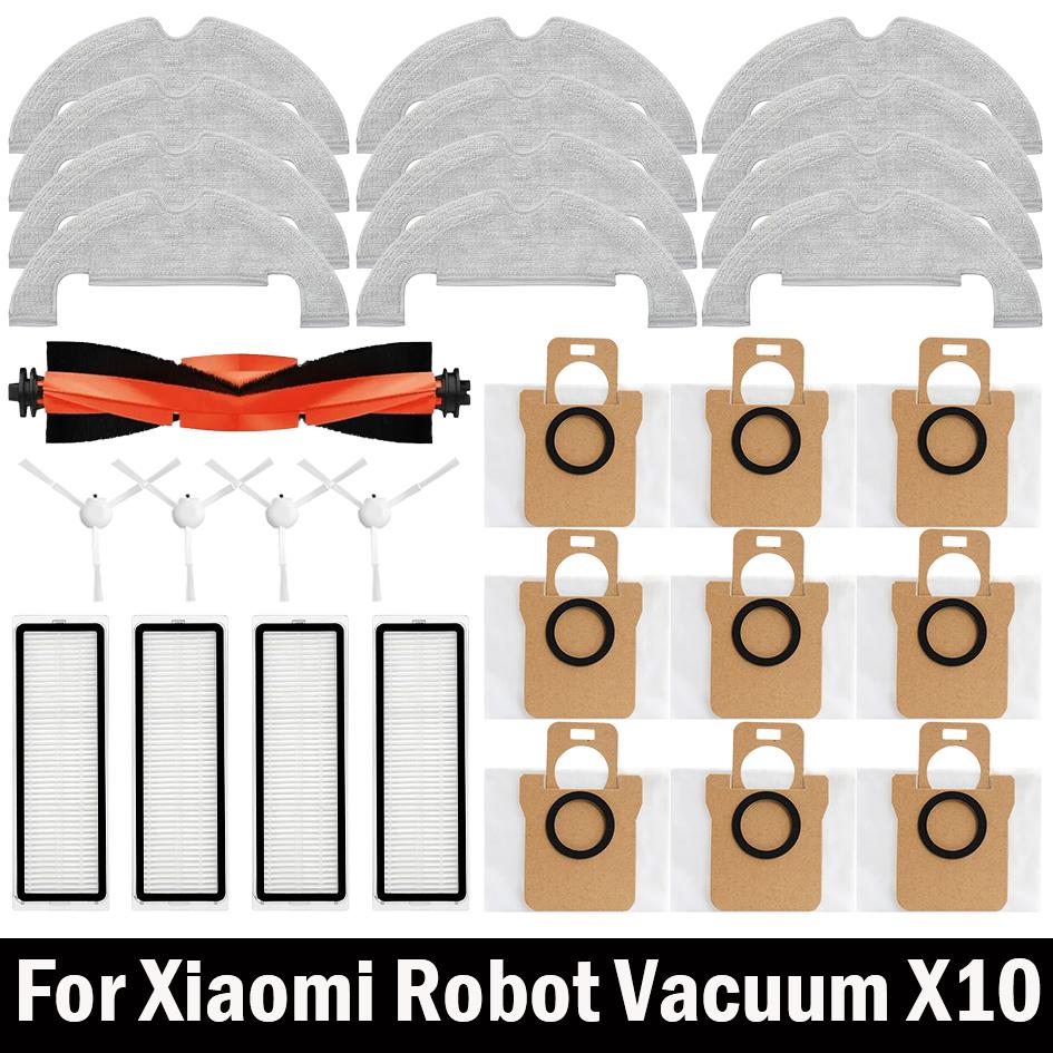 Pour Xiaomi Robot Aspirateur X10 Pièces de Rechange Brosse Principale Latérale Filtre Hepa Chiffon de Lavage Sac à poussière Accessoires