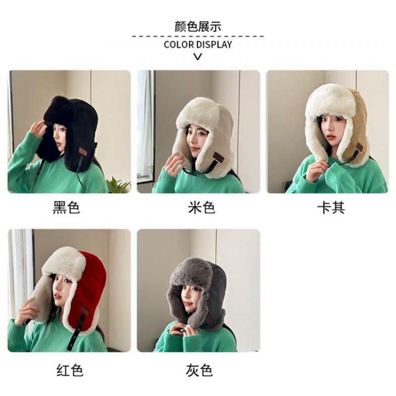 Winter Fleece Lined Hat Women Men Warm Windproof Ear Protection Beanie Cap Outdoor Skiing