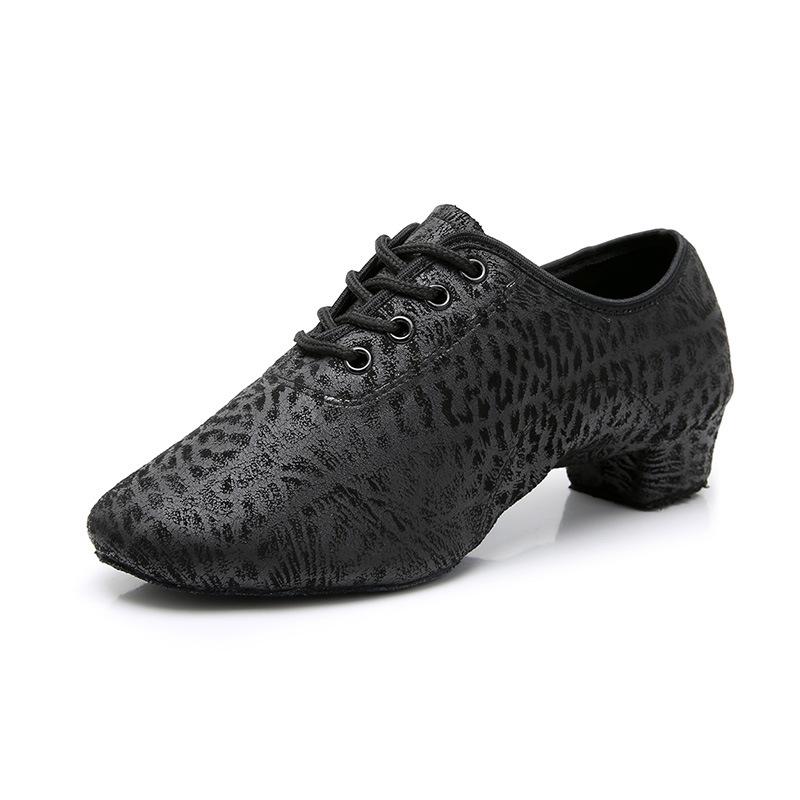 Fashion New Men's Microfiber Latin Dance Shoes BoySoft Bottom Dancing Shoes Black 3CM Tango Samba Men's Teachers' Shoes