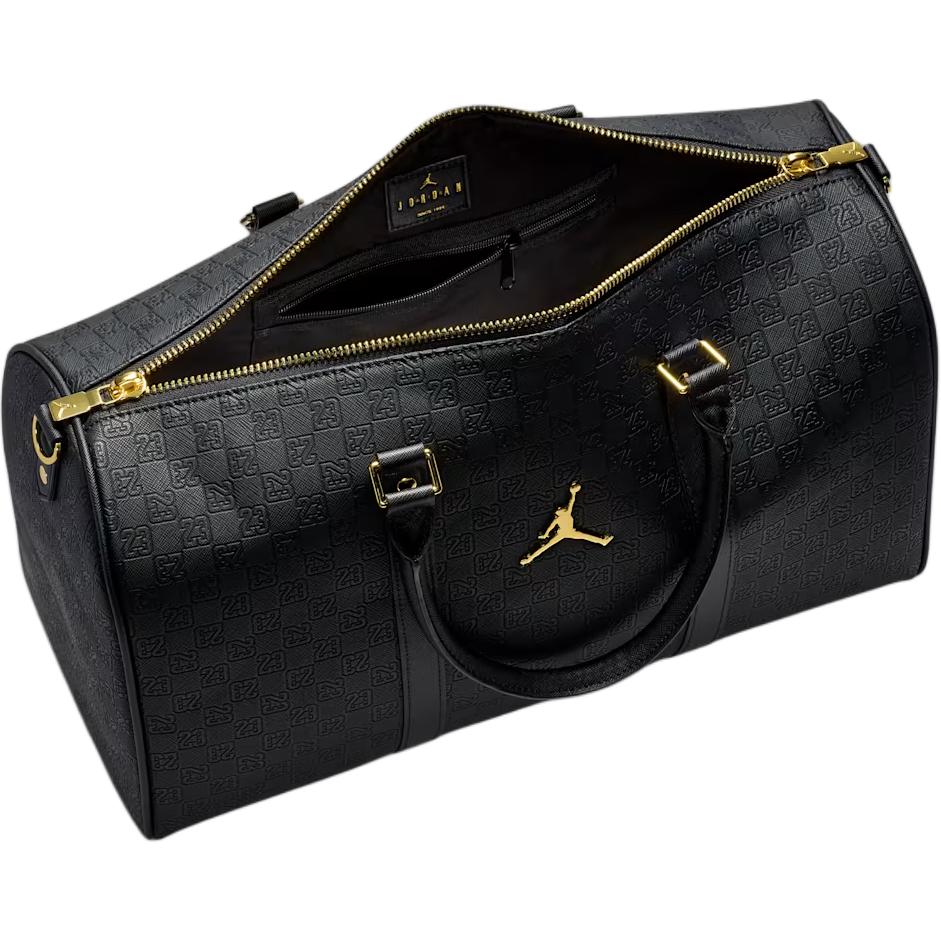 Jordan Monogram 25L Polyurethane One Shoulder Handbag, Travel Bag Unisex Black HV2856-011