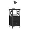 VidaXL Bedside Table Black 34x35.5x70 Cm Engineered Wood 825943