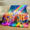Colorful Butterflies and Rainbow Fantasy print blanket soft and cozy perfect for the living room bed sofa or a nap,gift
