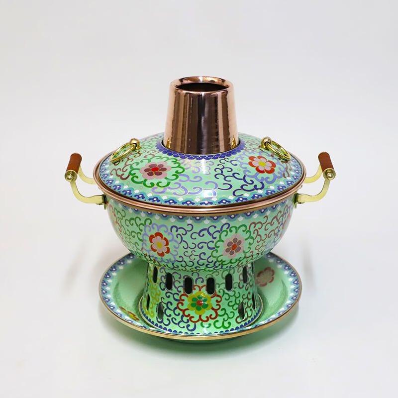 TLXT Старый Пекин Эмалированный Угольный Медный Хот-пот на одну порцию