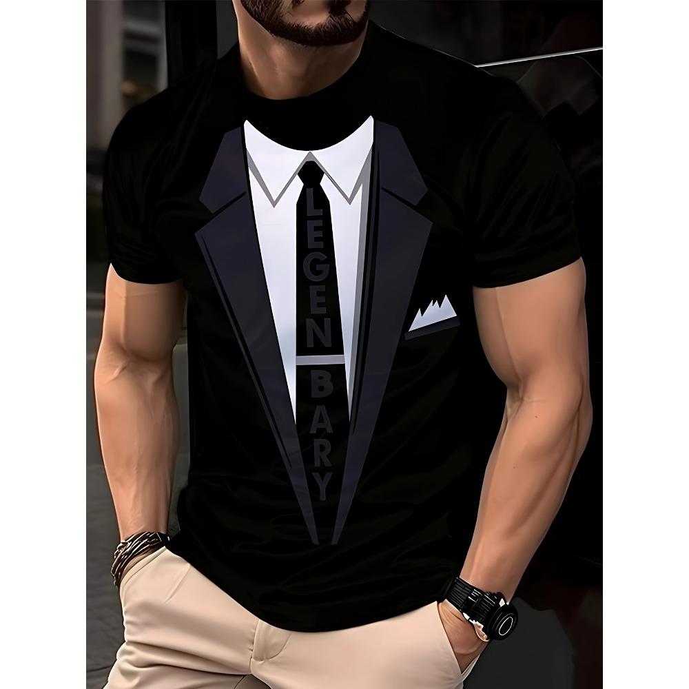 Men's Short Sleeved T-shirt, Fashionable Men's Short Sleeved Shirt, Casual Striped Pattern T-shirt, Oversized Clothes