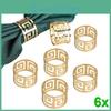 Napkin Serviette Rings Alloy 6pcs Holder West Dinner Towel Napkin Ring Party Decoration Table Decor