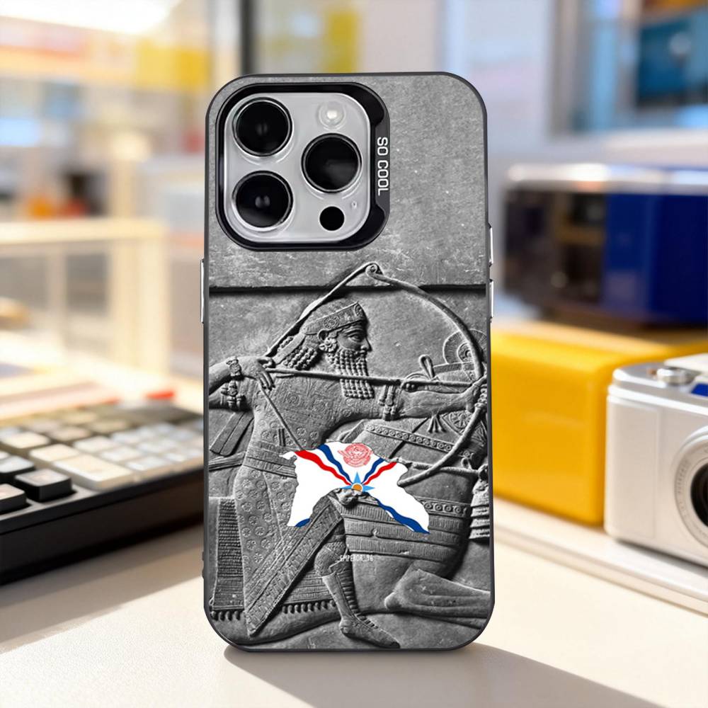 

Assyria Flag A-Assyrian For iPhone 17,16,15,14,13,12,11,Pro,Max,Plus,E,Air,Mini Anti Fall Black Matte Hard Bumper Phone Case iPhone14ProMax