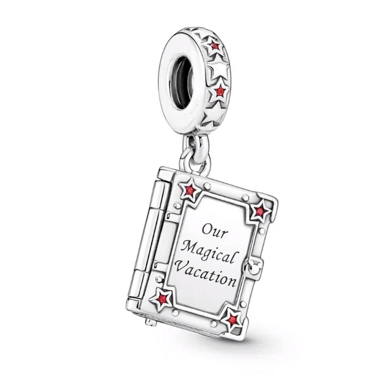 New Reading Notebook Passport Charm Bead for Silver Bracelet Bangle DIY Jewelry Women Accessories