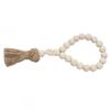 Light Brown Farmhouse Wooden Bead Strand Hanging Tassel Bead Ornament  Tray Tabletop Bead Layout