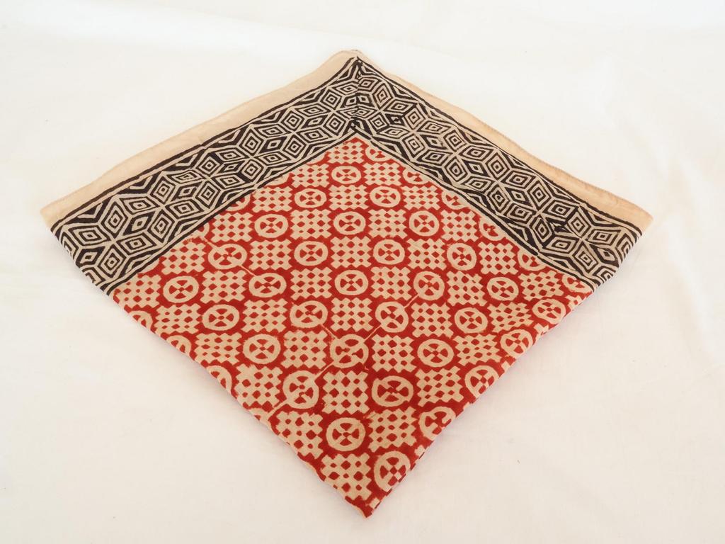 Organic Cotton Bandana Set: Hand Block Print Paisley Scarf