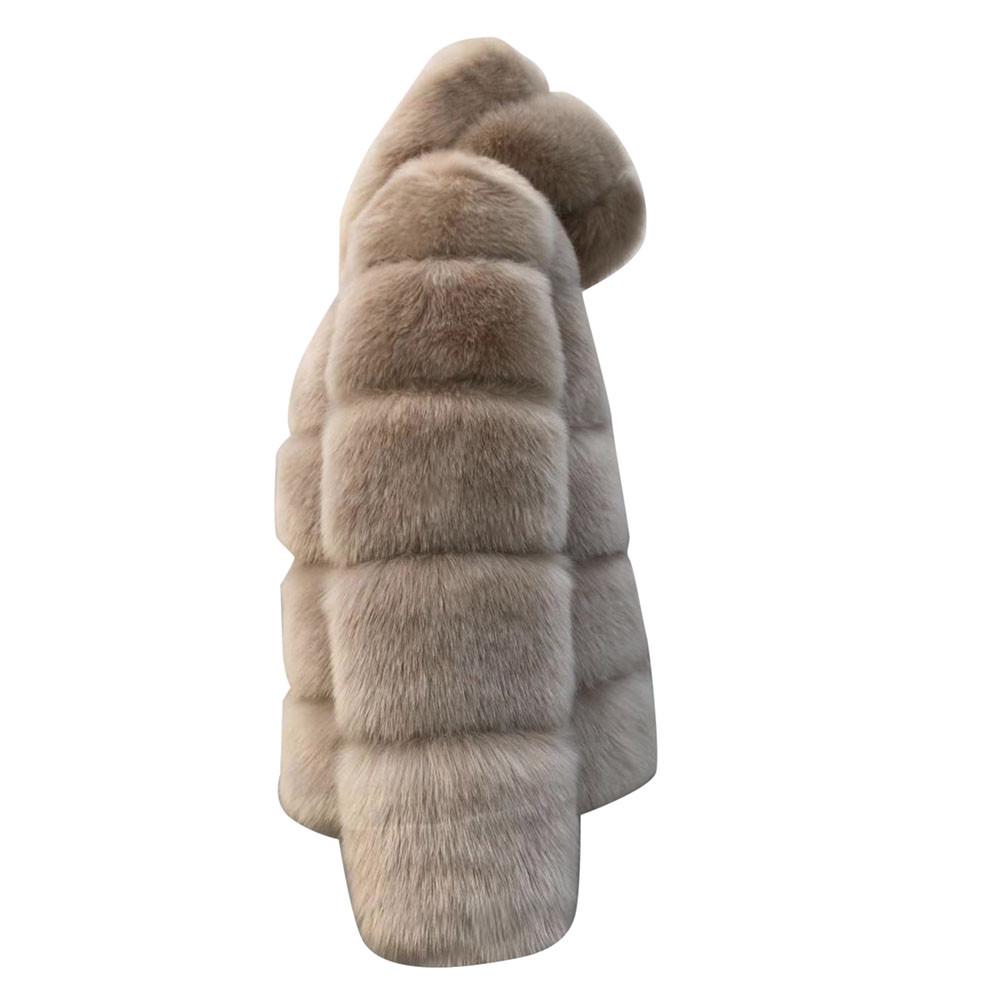 Women Faux Mink  Winter Hooded New Faux Jacket Warm Thick Outerwear Jacket