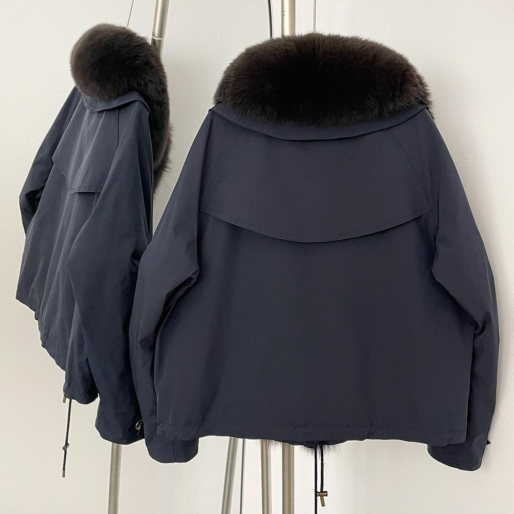 Fur Parka Jacket Fashion Short White Down Coat Winter Clothes Women Real Fur Puffer Jacket