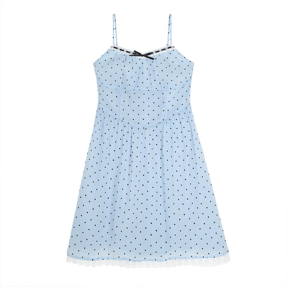 

Korean Style Plus Size Polka Dot Bow Sling Dress - Slimming, Waist-Cinched Summer Fashion 4XL (for 90-100 kg)