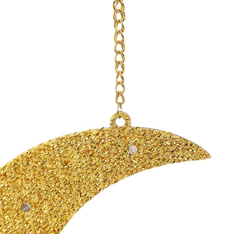 Wooden Ramadan Kareem Eid Mubarak Hanging Pendant LED Lights Moon Stars Lanterns Bedroom Decorative Lights Wall Hanging Lights