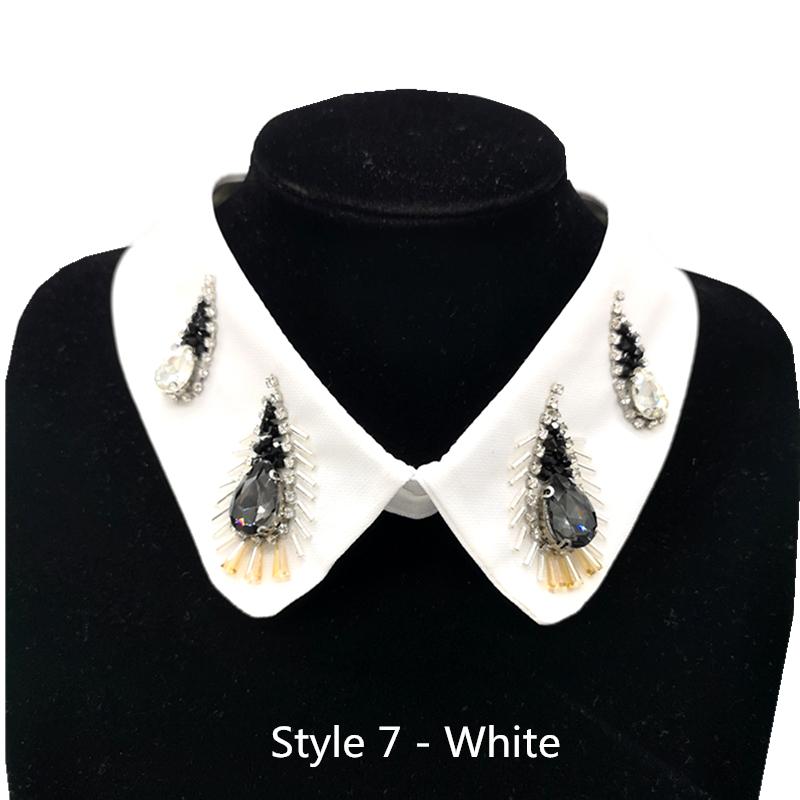 1pcs Fashion Shirt Sewing Lace Sweater Elegant False Collar Wedding Dress Accessories # White & Black