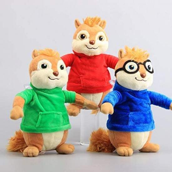 Movie Toys Alvin and The Chipmunks Plush Dolls Cute Chipmunks Stuffed Toys Kids Gift 9" 22 cm 3 Pieces