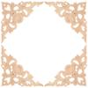 4Pcs Carved Wood Onlays Flower Design Solid Wood Applique Decorative Trim for Furniture Molding Corner Elegance Upgrade
