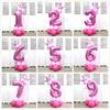 Elegant 32" Number Foil Balloon For Birthday Wedding And Party Decor Blue/pink