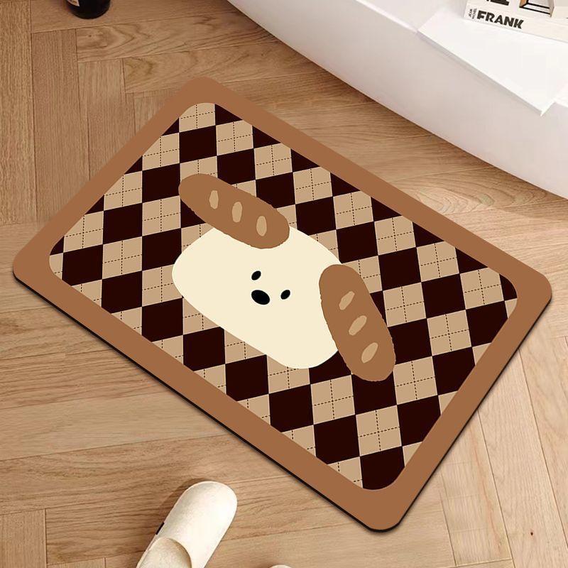 Ins vind tecknad söt kiselgur mjuk golvmatta absorberande halkfri snabbtorkande badrum toalett entrédörrmatta