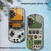 Games Console For Apple IPhone 16 11 13 15 14 Pro Max 12 Mini 7 8 Plus XR X XS Elliptical Shaped Tempered Glass Phone Case